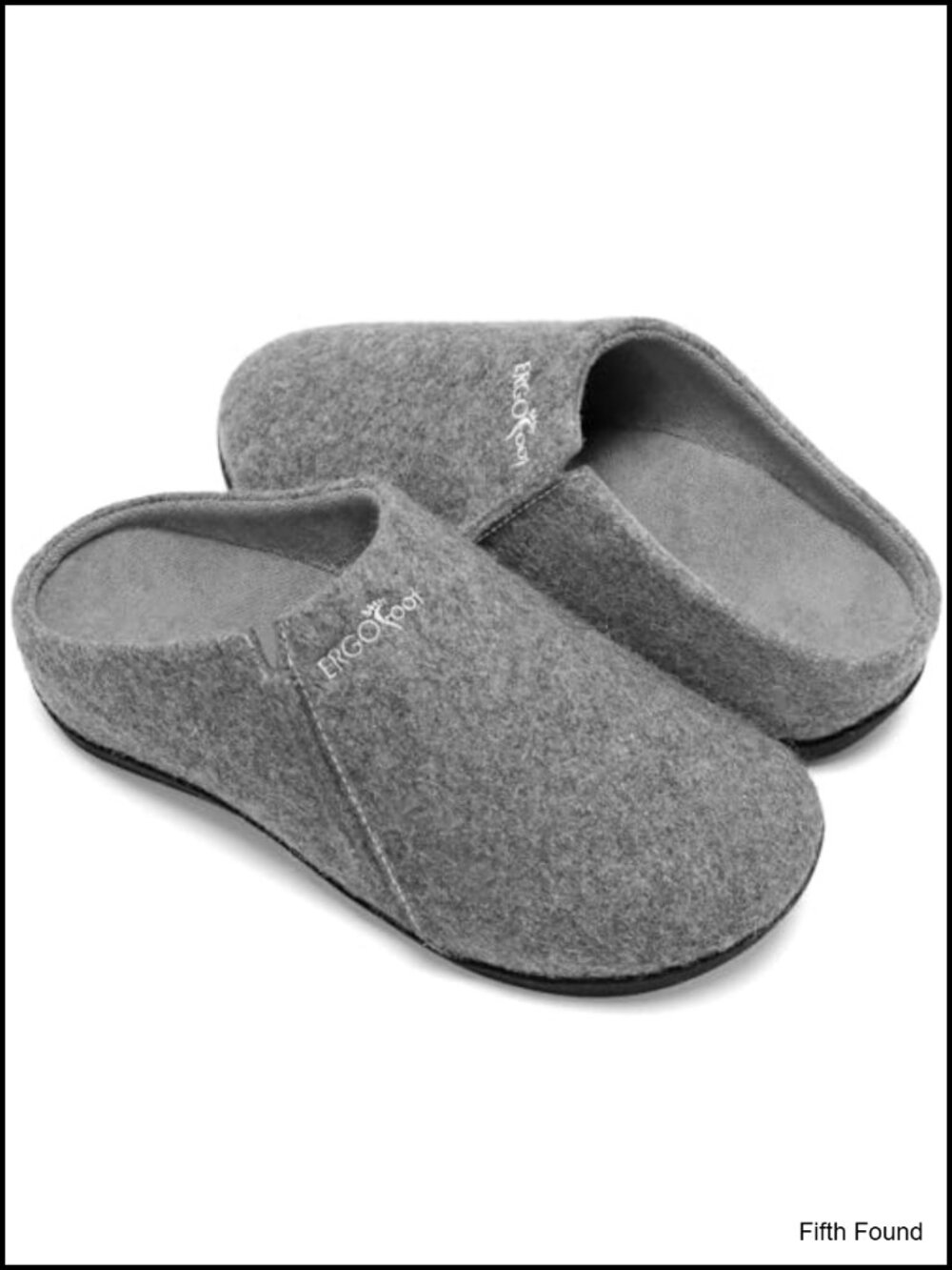 Women's Wool Felt Slippers with Arch Support, Non-Slip Rubber Sole, Plantar